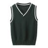 Kvysinly Girls Boys Sweater Vest V-Neck Knitted Pullover School Uniform Sleeveless Cardigan Waistcoat Tank Top Gilets Dark Green 2-3 Years view 1