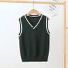 Kvysinly Girls Boys Sweater Vest V-Neck Knitted Pullover School Uniform Sleeveless Cardigan Waistcoat Tank Top Gilets Dark Green 2-3 Years view 2