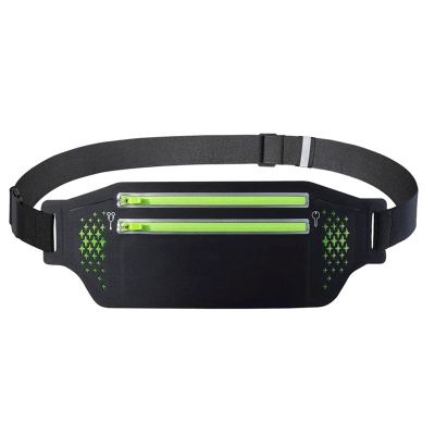 Feilx Slim Running Belt Fanny Pack,Waist Pack Bag,Reflective Runners Belt Jogging Pocket Belt for Jogging Hiking (Color : Black, Size : 13 * 35CM)