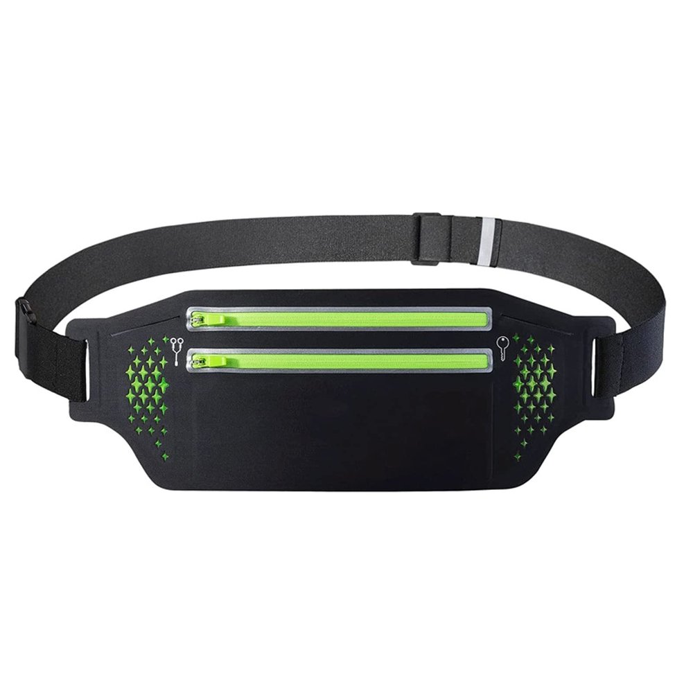 Feilx Slim Running Belt Fanny Pack,Waist Pack Bag,Reflective Runners Belt Jogging Pocket Belt for Jogging Hiking (Color : Black, Size : 13 * 35CM)