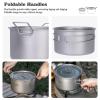 Boundless Voyage Camping Cookware Lightweight Cooking Pot Set Titanium Pot Portable for Outdoor Cooking Traveling Hiking Trekking Backpacking, 1-5 Person (3PCS-Pot) view 3