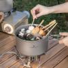 Boundless Voyage Camping Cookware Lightweight Cooking Pot Set Titanium Pot Portable for Outdoor Cooking Traveling Hiking Trekking Backpacking, 1-5 Person (3PCS-Pot) view 4