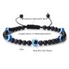 Bracelets 4mm Black Natural Stone Beads Handmade Braided Men Obsidian Bracelet Jewelry,Tiger Eye view 2