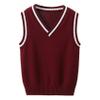 Kvysinly Girls Boys Sweater Vest V-Neck Knitted Pullover School Uniform Sleeveless Cardigan Waistcoat Tank Top Gilets Burgundy 11-12 Years view 1