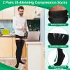 Supervitae 2 Pairs Thigh High 30-40 mmHg Compression Socks for Men & Women Extra Firm Closed Toe Thigh High Compression Socks for Swelling Edema Men and Women(L) view 3