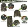 Seeutek 5 in 1 Ghillie Suit - 3D Camouflage Hunting Suits - Jacket, Pants, Hood, Carry Bag for Adults & Youth, M/L/XL/XXL view 2