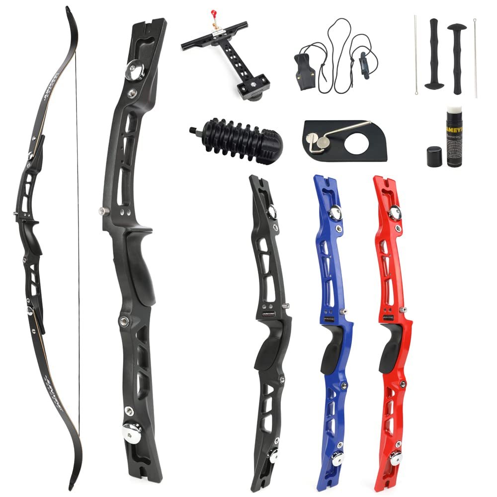 ZSHJGJR 66" ILF Limbs Recurve Bow Takedown Bow Set Target & Hunting Bow 20-40 lbs with Aluminium Bow Riser Right Hand for Archery (20lbs, Black)
