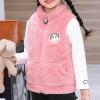 Kvysinly Kids Girls Polar Fleece Vest Stand Collar Zipper Jacket Coat Waistcoat Vest Winter Thick Warm Outerwear Pink 13-14 Years view 4