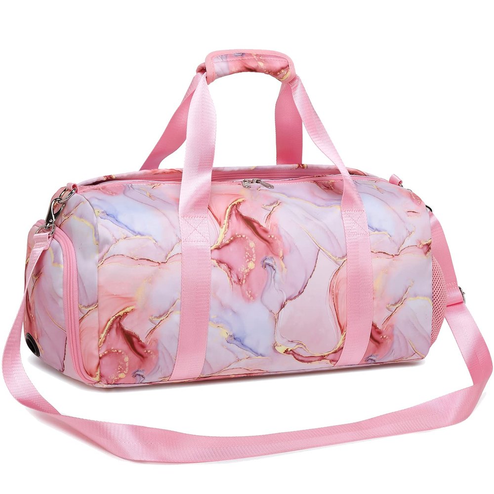 Dance Bag for Girls Teens Gym Gymnastic Bags Travel Bags for Weekender Sleepover Overnight Bag with Shoe Compartment and Wet Pocket