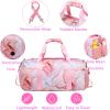 Dance Bag for Girls Teens Gym Gymnastic Bags Travel Bags for Weekender Sleepover Overnight Bag with Shoe Compartment and Wet Pocket view 3