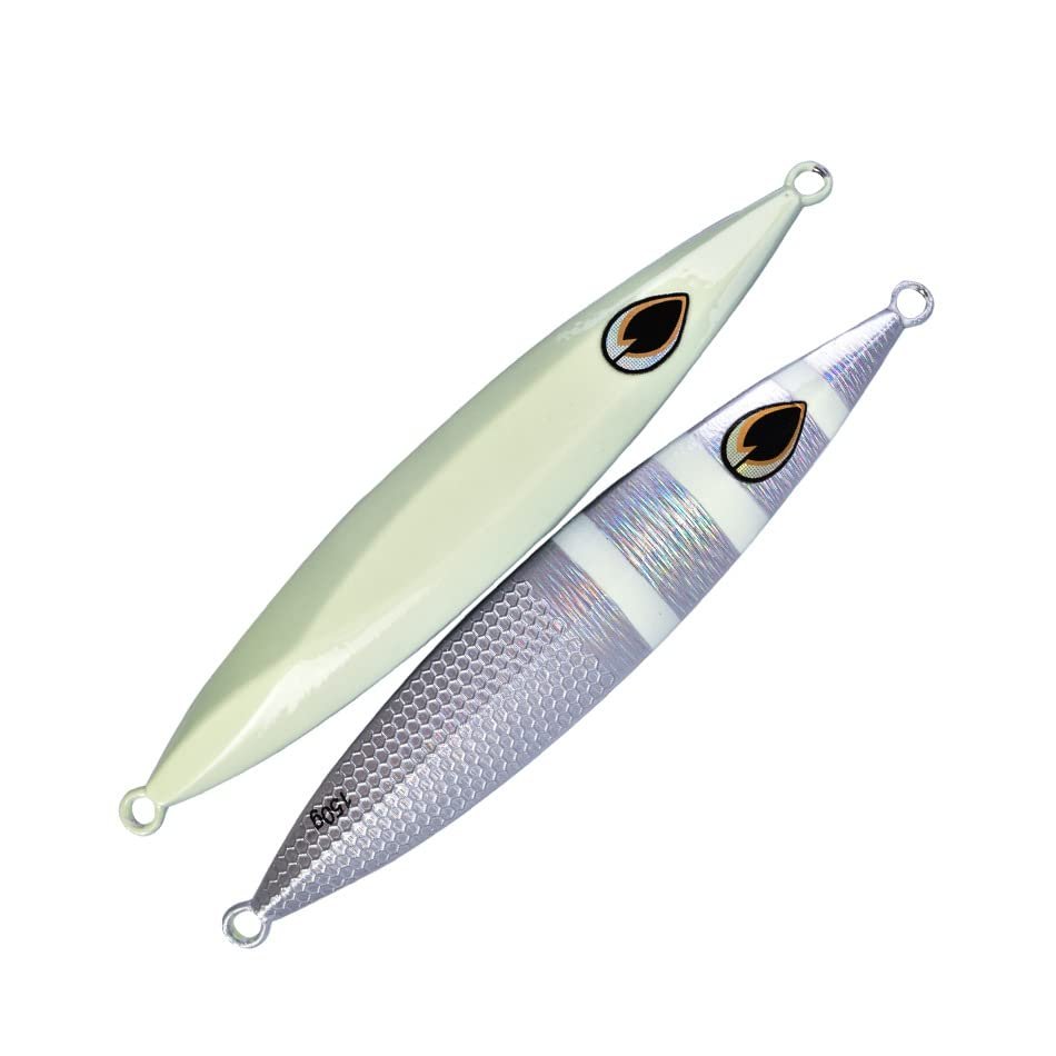 kkekos Glow Fishing Jig Saltwater Fishing Speed Jig Heavy Knife Jig (Silver,9.2oz-260g)