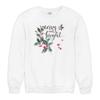 Tee Hunt Merry and Bright Cute Christmas Sweatshirt Jolly Santa Xmas Crewneck White Small view 1