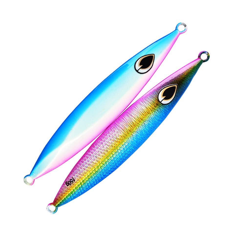 kkekos Glow Fishing Jig Saltwater Fishing Speed Jig Heavy Knife Jig (BluePink,11.3oz-320g)