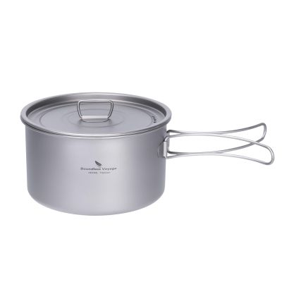 Boundless Voyage Camping Cookware Lightweight Cooking Pot Set Titanium Pot Portable for Outdoor Cooking Traveling Hiking Trekking Backpacking, 1-5 Person (1.8-Pot)