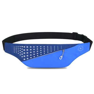 Sxdthy Running Belt Fanny Pack,Waist Pack Bag for Hiking Fitness Cycling Workout Gym,Reflective Runners Belt for Walking Cycling. (Color : Blue, Size : 39 * 18CM)