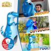INFLATABLE DUDES Dinosaur Toy 47 Inches - Kids Punching Bag | Already Filled with Sand| Bop Bag | Blue Velociraptor| Punching Bag for Kids | Dinosaur Birthday Decorations | 3 White Balls Inside- (Vee) view 2