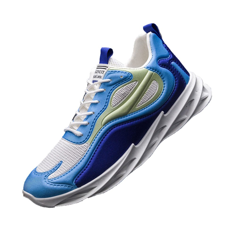 Bestgift Men's Casual Shoes Running Low-top Breathable Single Shoes Men's Sports Shoes Blue 8