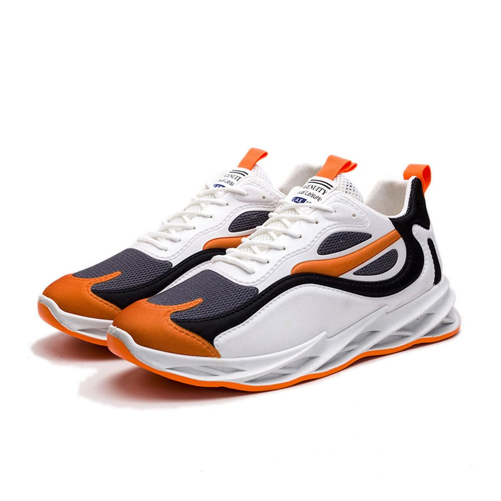 Bestgift Men's Orange 9 Casual Running Low-top Breathable Single Shoes