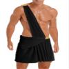 Miaeowve Men's Toga Gladiator Wrestling Kilt Suspender Skirt Pleated Miniskirt Clubwear Black 3X-Large view 1