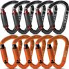 FVW 10 Pack Heavy Duty Climbing Carabiners, 25KN UIAA Certified Auto Locking Climbing Clips for Hammocks, Swing, Locking Dog Leash and Harness, Camping, Hiking & Utility (Black*5&Orange*5) view 1