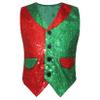 JanJean Kids Boys Girls Sparkling Glitter Sequins Vest Loose Fit V-Neck Vest Waistcoat Hip Hop Jazz Modern Dance Costume Colorful 4 Years view 1