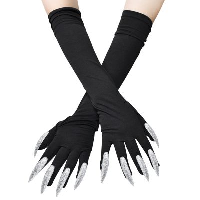 Ylucky Halloween Paw Gloves - Long Fingernails Black Cat Wolf Claws Cosplay Costume