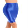 Loloda Women's Glossy Semi See Through Basic Stretchy Bodycon Pencil Tube Short Mini Skirt Blue A Large view 3