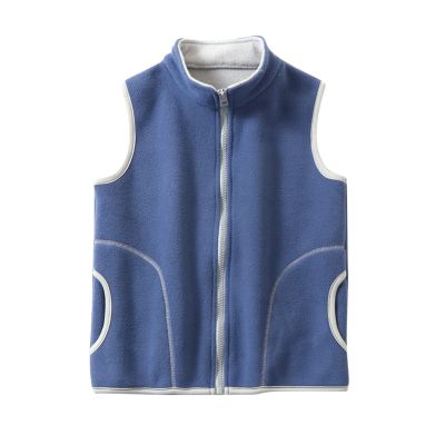 Toddler Kids Baby Girls Boys Winter Warm Thick Cotton Sleeveless Patchwork Vest Clothes Boy (Dark Blue, 6-7 Years)