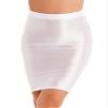 Agoky Womens Slim Fit Oil Glossy Half Slips Skirt Bodycon Micro Mini Skirts Nightwear White A Large view 1