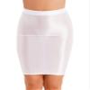Agoky Womens Slim Fit Oil Glossy Half Slips Skirt Bodycon Micro Mini Skirts Nightwear White A Large view 2