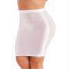 Agoky Womens Slim Fit Oil Glossy Half Slips Skirt Bodycon Micro Mini Skirts Nightwear White A Large view 3