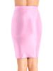 Agoky Womens Slim Fit Oil Glossy Half Slips Skirt Bodycon Micro Mini Skirts Nightwear Pink A Large view 4