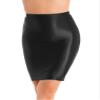 Agoky Womens Slim Fit Oil Glossy Half Slips Skirt Bodycon Micro Mini Skirts Nightwear Black A X-Large view 2