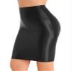 Agoky Womens Slim Fit Oil Glossy Half Slips Skirt Bodycon Micro Mini Skirts Nightwear Black A X-Large view 3