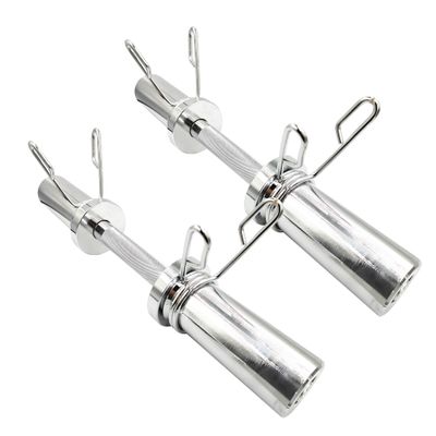 16" Olympic Dumbbell Handles, Loadable Dumbbells Bar Sets (150LBS Weight Capacity), Compatible with 2 Standard Plates, 2 Pair of Spring Collars Included