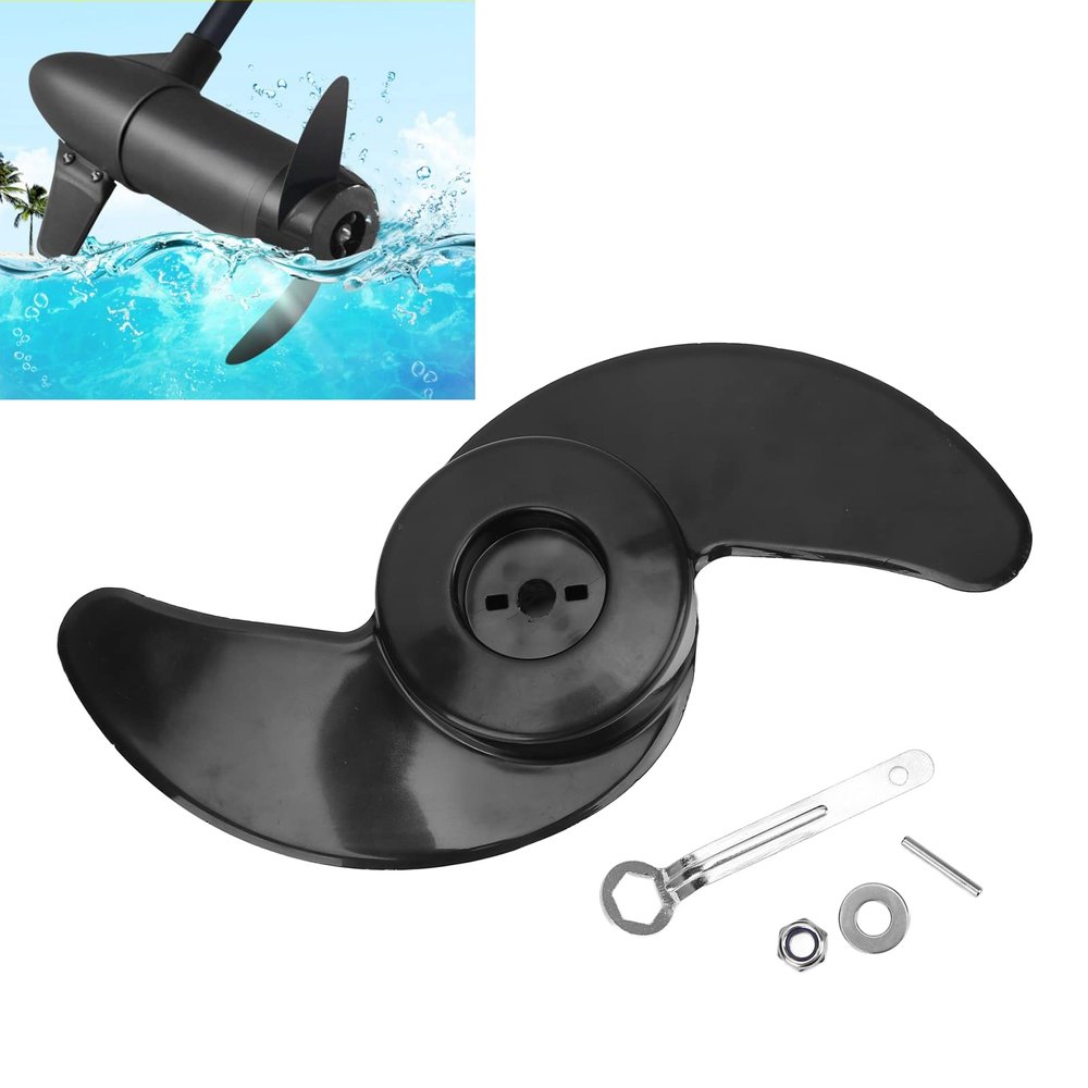 2 Blades Propeller Kit, Boat Engine Propeller Electric Trolling Motor Parts for 50lb 60lb 68lb 88lb Outboard 12V 24V Motors
