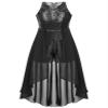 Duoremi Girls Sleeveless Sequined Birthday Prom Party Jumpsuit Pageant Dancing Romper Gowns Ball Dress Black 10 Years view 3