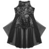 Duoremi Girls Sleeveless Sequined Birthday Prom Party Jumpsuit Pageant Dancing Romper Gowns Ball Dress Black 10 Years view 4