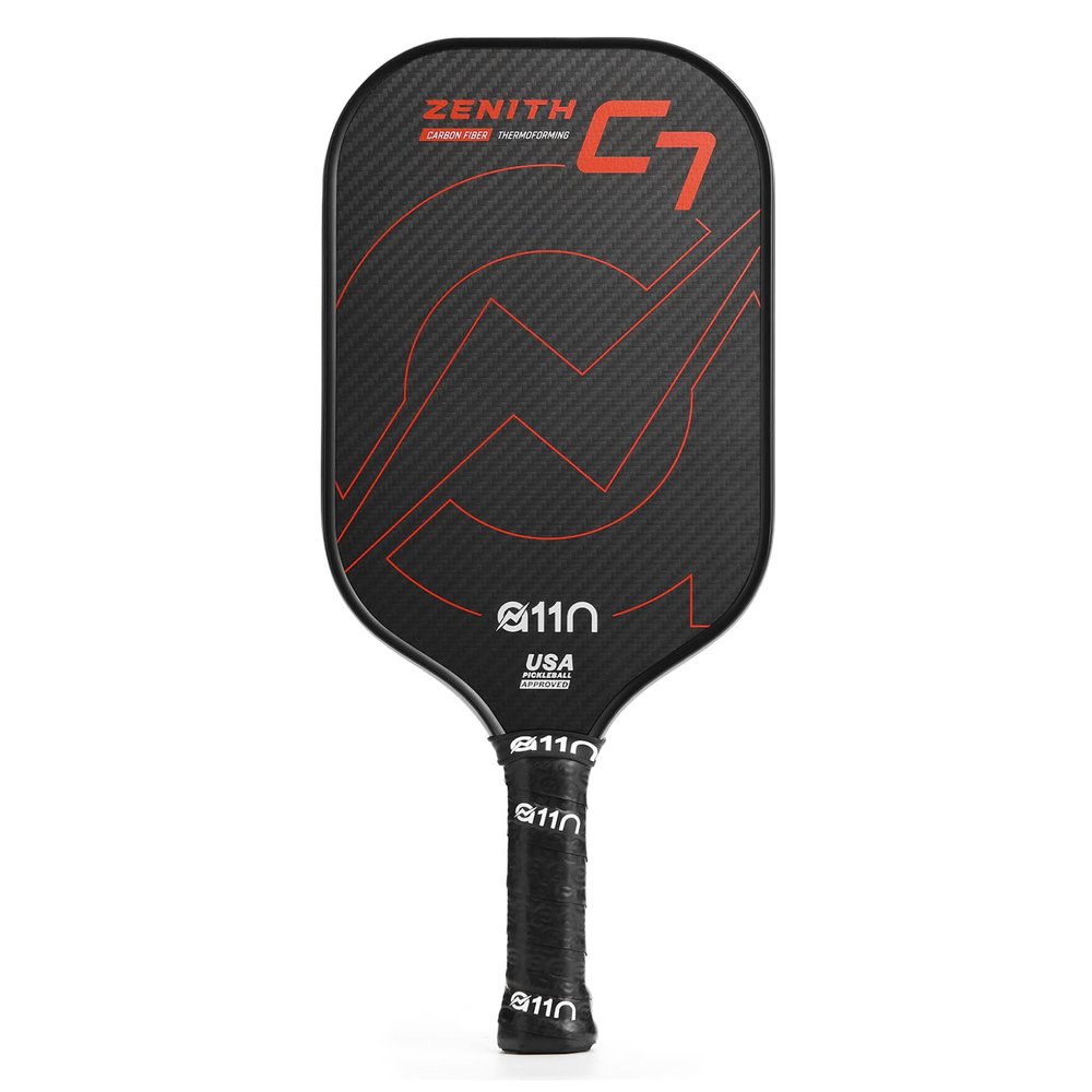A11N Zenith C7 Pickleball Paddle 16mm | T700 Carbon Fiber with Foam Injected Walls | Enlarged Sweet Spot | Elongated Shape | Red