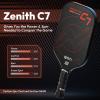 A11N Zenith C7 Pickleball Paddle 16mm | T700 Carbon Fiber with Foam Injected Walls | Enlarged Sweet Spot | Elongated Shape | Red view 2