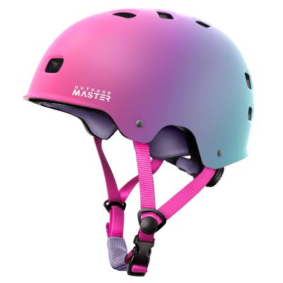 OutdoorMaster Skateboard Cycling Helmet - Two Removable Liners Ventilation Multi-Sport Scooter Roller Skate Inline Skating for Kids, Youth & Adults - L - Sorbet