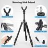 Shooting Tripod for Rifles, 9" - 69" Adjustable Hunting Shooting Stick with 360 Rotate Rest V Yoke, Lightweight Aluminum Portable Tripod for Hunting Outdoor - Black view 2