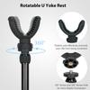 Shooting Tripod for Rifles, 9" - 69" Adjustable Hunting Shooting Stick with 360 Rotate Rest V Yoke, Lightweight Aluminum Portable Tripod for Hunting Outdoor - Black view 3