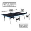 Black Blue Folding Rolling Table Tennis Table Indoor Ping Pong Table with 2 Paddles 2 Balls 1 Net and Post Set 4 Wheels for Easy Movement Perfect Christmas New Year Holiday Season Gifts view 2