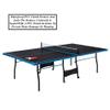 Black Blue Folding Rolling Table Tennis Table Indoor Ping Pong Table with 2 Paddles 2 Balls 1 Net and Post Set 4 Wheels for Easy Movement Perfect Christmas New Year Holiday Season Gifts view 3