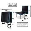 Black Blue Folding Rolling Table Tennis Table Indoor Ping Pong Table with 2 Paddles 2 Balls 1 Net and Post Set 4 Wheels for Easy Movement Perfect Christmas New Year Holiday Season Gifts view 4