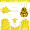Sosation 36 Pcs Team Spirit Accessories, Cheerleading Pom Poms Hand Clappers Party Favors and Thunder Sticks Noise Makers for Sporting Events Football Baseball Cheering Essentials(Yellow) view 2