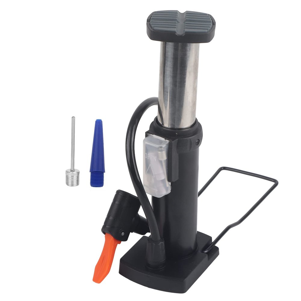 Jerliflyer Bicycle Pump, Mini Portable Aluminum Alloy Bicycle Bike Foot Pump High Pressure Floor Inflator Tire Air Pump for Outdoors, Home Use(Black)