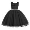 Glamulice Black Flower Girl Dress Vintage 3D Floral with Belt Sash Tulle Formal Party Dresses Big Girls Holiday Funeral Dresses Kids Dance Prom Ball Gown Pageant Wedding Birthday Gowns Christmas 9 10 view 1