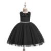 Glamulice Black Flower Girl Dress Vintage 3D Floral with Belt Sash Tulle Formal Party Dresses Big Girls Holiday Funeral Dresses Kids Dance Prom Ball Gown Pageant Wedding Birthday Gowns Christmas 9 10 view 3